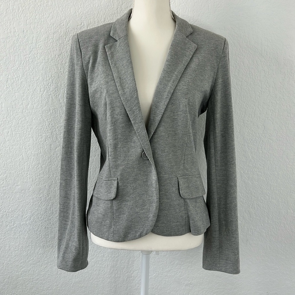 Cynthia Rowley Gray Cotton Lined‎ Blazer Jacket Medium Work Casual